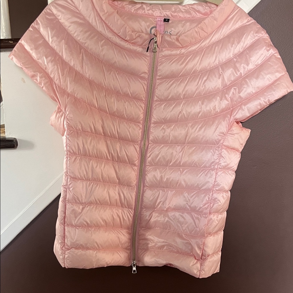 Pink Quilted Short Sleeve Jacket - Picture 5 of 5
